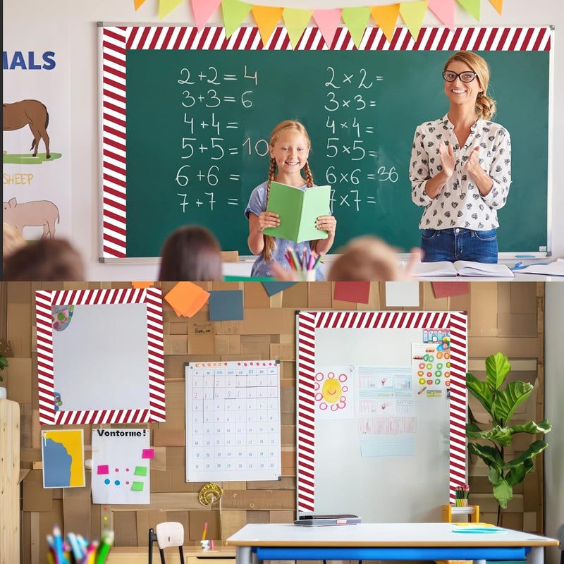 STARLIBOO 60 Feet Bulletin Board Borders, Scalloped Rolled Border Trim for School, Classroom & Offices (Red and White) - Image 4